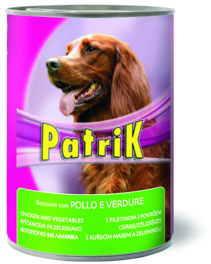 Bocconi per Cani ''Patrik'' Gusto Pollo e Verdure Gr. 405 24 Pezzi Morando