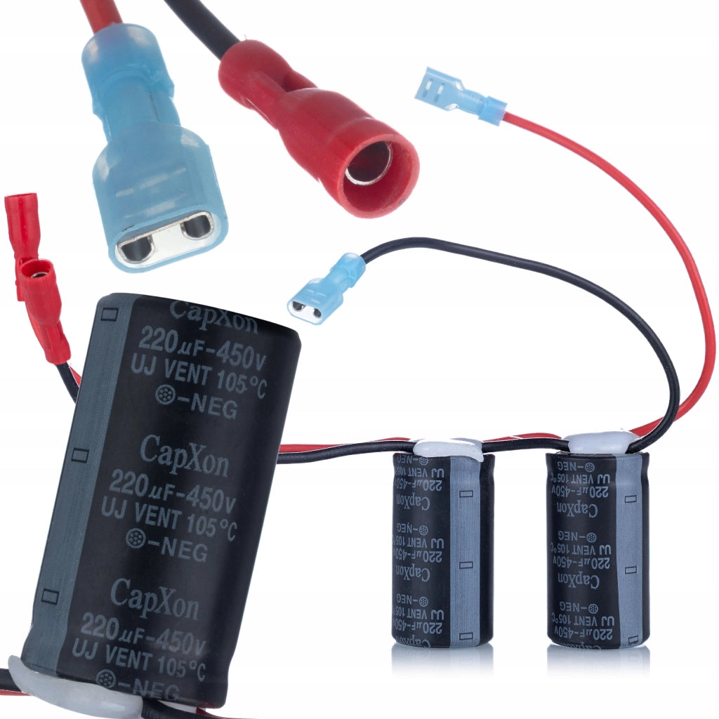 Set di Condensatori Elettrolitici CapXon 220μF 450V – Connessione Parallela | Ø25x46 mm, 105°C