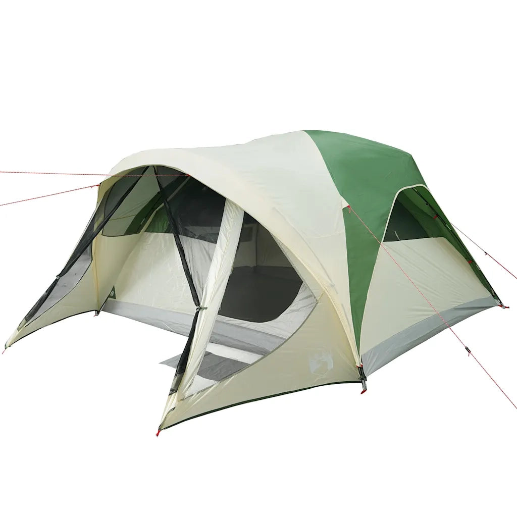 vidaXL Tenda Familiare a Tunnel per 6 Persone Verde Impermeabile