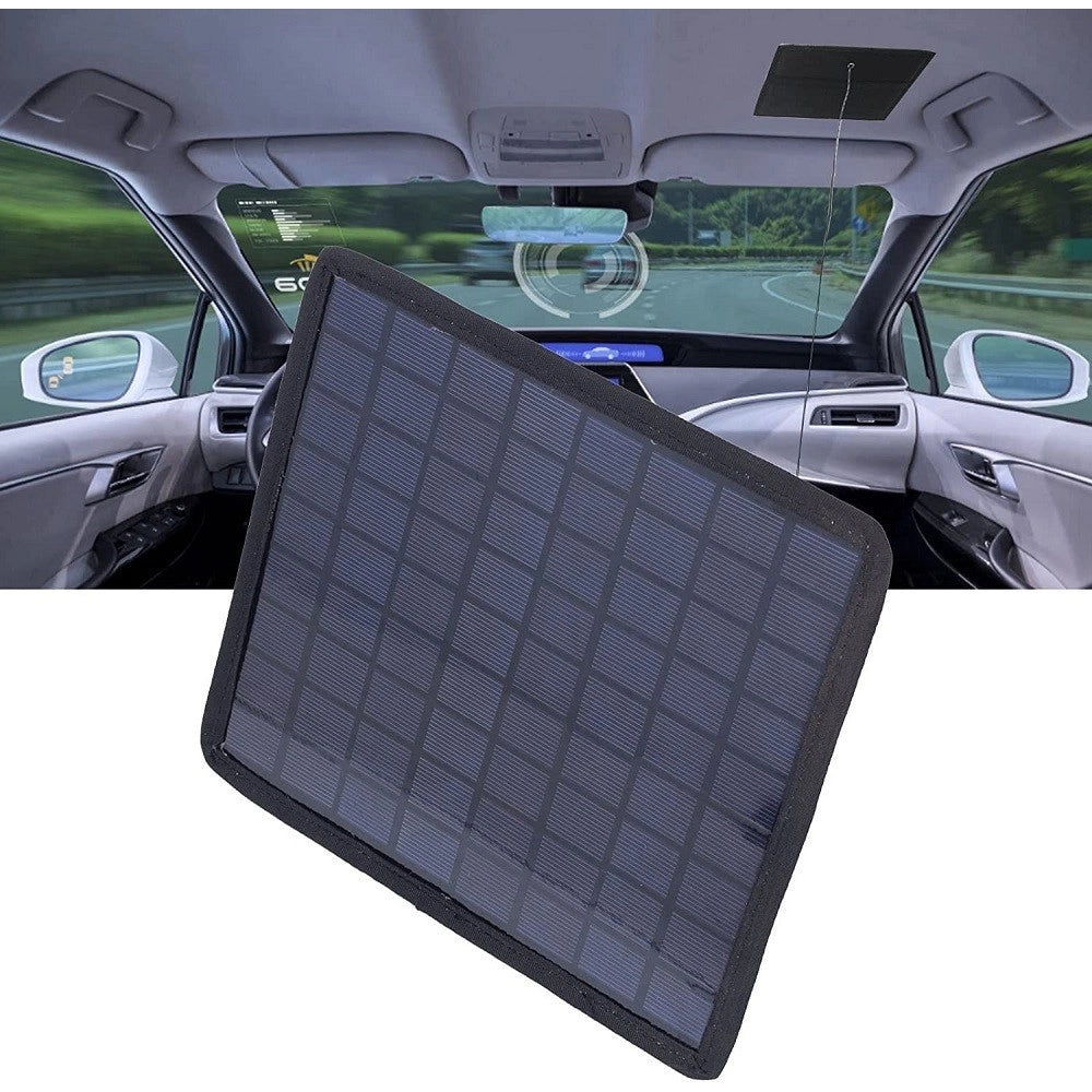 Trade Shop - Caricabatteria Da Pannello Solare Da 6w 18v Da Auto Portatile Da 12v Ricarica -