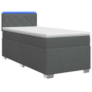 Letto con Box Spring, Materasso e LED Grigio Scuro 90 x 200 cm 3451862