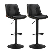 Sgabelli da bar set di 2 sedie da cucina seduta girevole altezza regolabile imbottito in similpelle con schienale e poggiapiedi bancone da pranzo acciaio nero 12_0007737