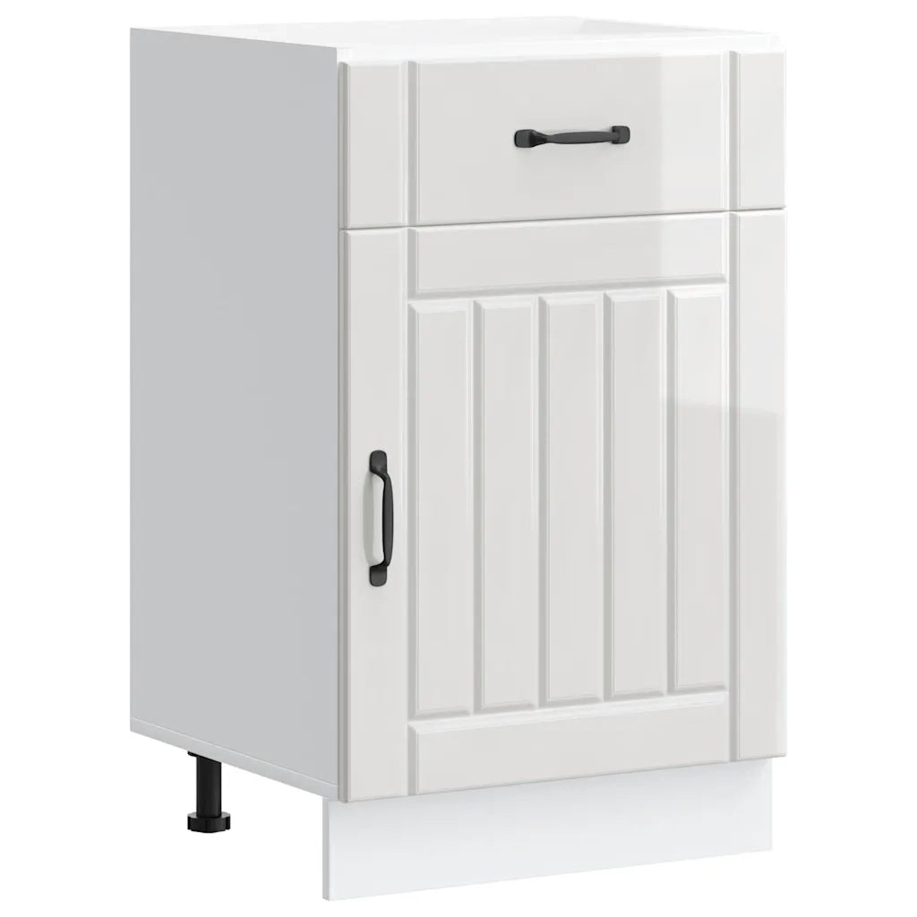 vidaXL Base da Cucina Lucca Bianco Lucido in Legno Multistrato