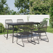Set da Pranzo da Giardino 5 pz Nero in Rattan PVCcod mxl 72477