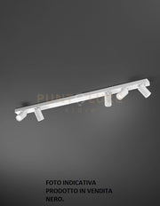 Plafoniera in alluminio colore nero Oddy 5 luci attacco GU10 orientabile  d.6cm