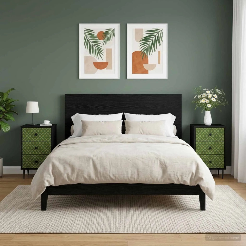Armadio da Notte GELEEN 2 pz Rovere Nero 36 x 33 x 61 cm 8007314