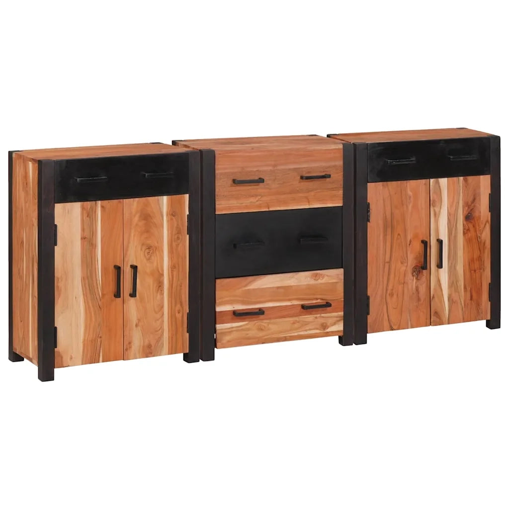 vidaXL Credenza con cassetto 3 pcs Marrone 165 x 30 x 75 cm