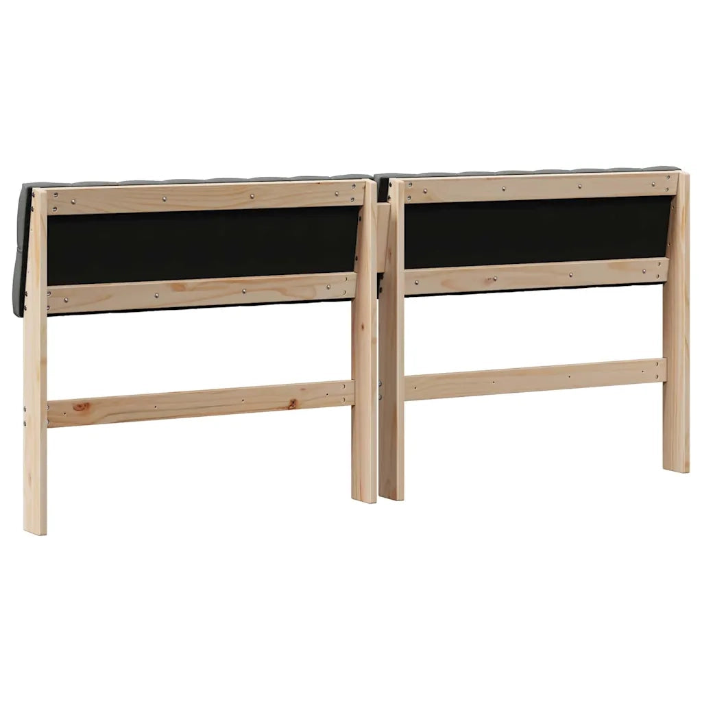Testiera imbottita-Testiera con Cuscini-Testata Grigio scuro 180 cm Pino massello 423482