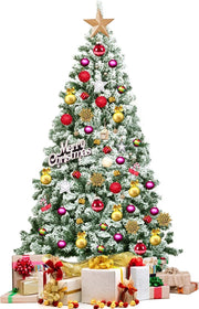 Albero di Natale Innevato 140/180/230 cm, Albero di Natale Realistico e Folto, Albero di Natale per Feste, Case, Uffici, Negozi, Bar, Scuole, Supporto in Metallo… (230 CM)