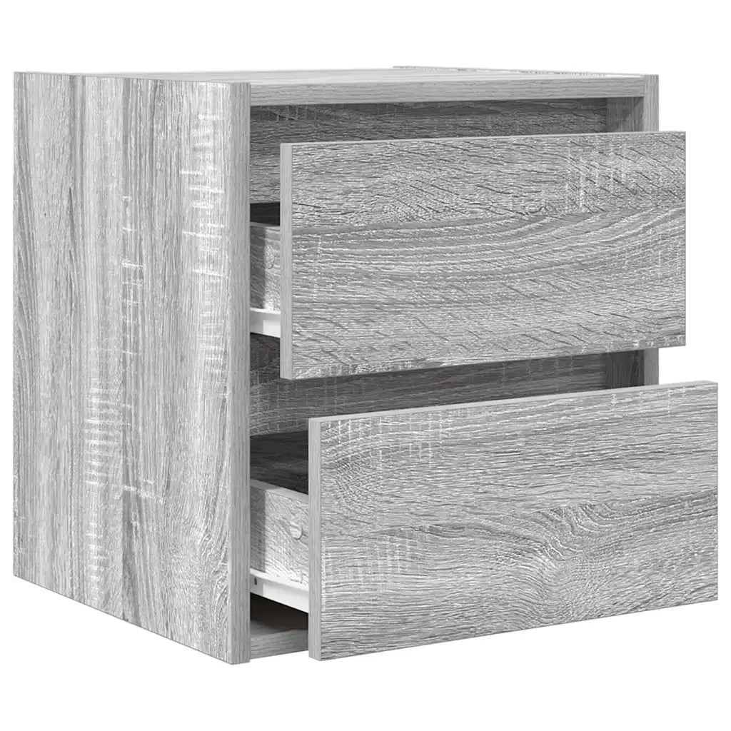 vidaXL Comodini a Muro 2 pz Grigio Sonoma 38x34x40 cm