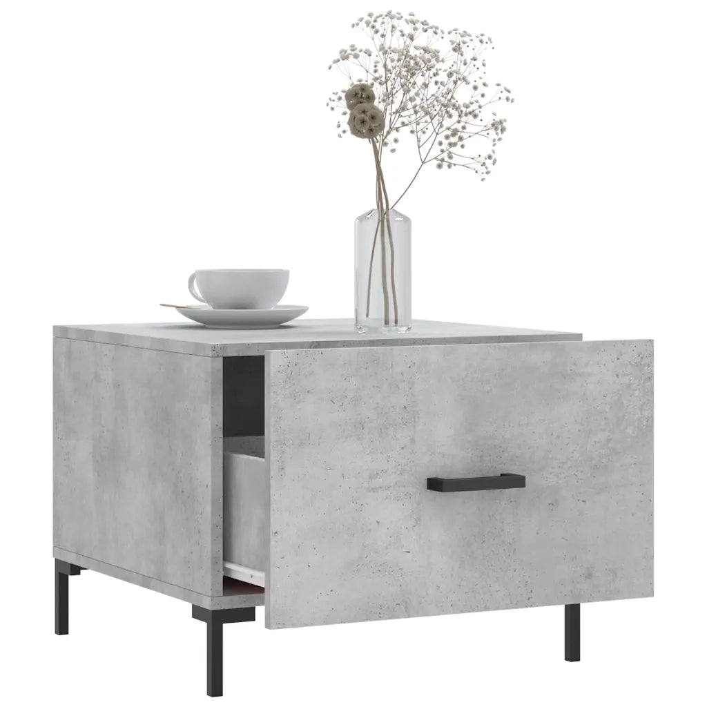 Tavolino Salotto Grigio Cemento 50x50x40 cm Legno Multistrato 829404