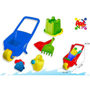 Trade Shop - Set Gioco Da Spiaggia Con Carriola Secchiello Palette Innaffiatoio Giochi Bimbi -