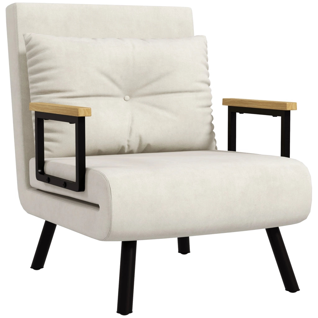 Poltrona relax stile scandinavo reclinabile con cuscino ¨C Xylo ¨C crema