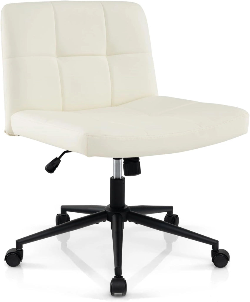 Sedia da ufficio con ruote, sedia girevole rivestita, 70 x 70 x 79-87 cm, altezza regolabile e sollevamento a gas, meccanismo di bilanciamento, per ufficio, soggiorno