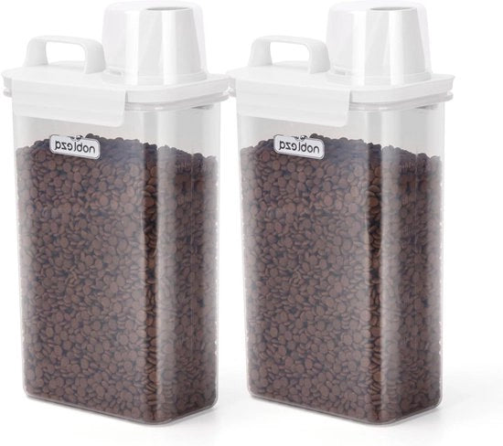 Set di 2 contenitori di cibo per animali a chiusura ermetica con misurino per cibo per animali, 25 l