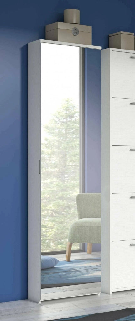 Mobile Portascarpe Amonature, Scarpiera 10 Paia Made in Italy, 50x18x178h cm Bianco