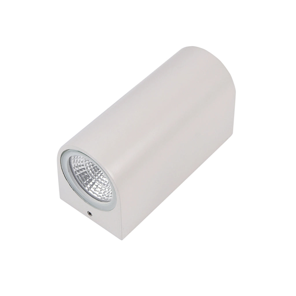 APPLIQUE LED 6W CON DOPPIA EMISSIONE LUMINOSA A LUCE FREDDA 6500K° - DESIGN CILINDRICO IN ALLUMINIO PER ESTERNI IP65