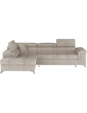 Divano ad angolo convertibile PALAZZO 4 posti beige – angolo sinistro con contenitore