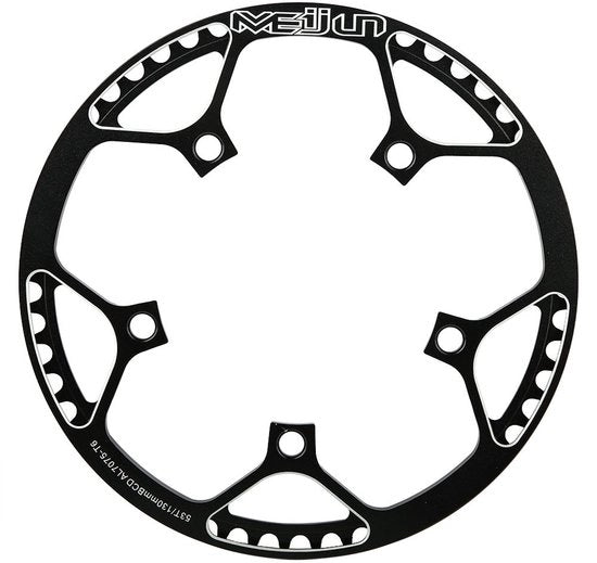 Kit di cambio catena 53T in alluminio - anello catena - prodotto sostenibile e leggero - nero - per bicicletta da strada e mountain bike - componente di ricambio ideale