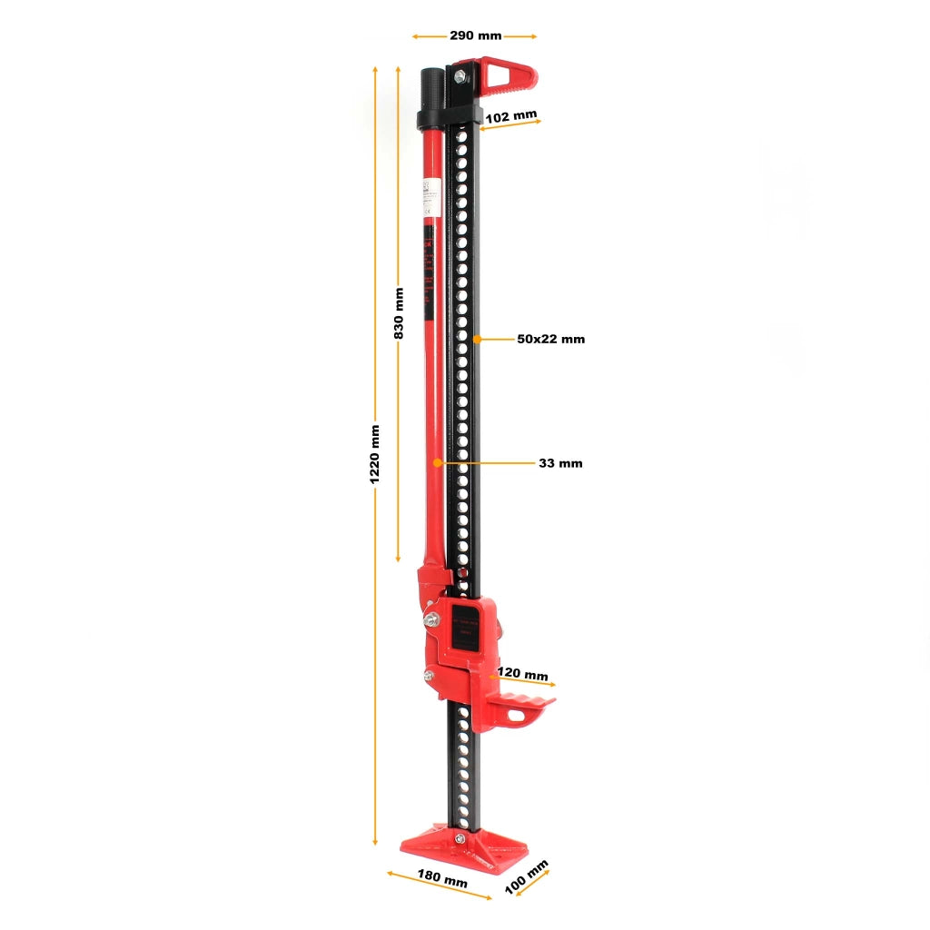Binda per fuoristrada e quad, cric di sollevamento, portata max 3000 kg, altezza di sollevamento max 105 cm