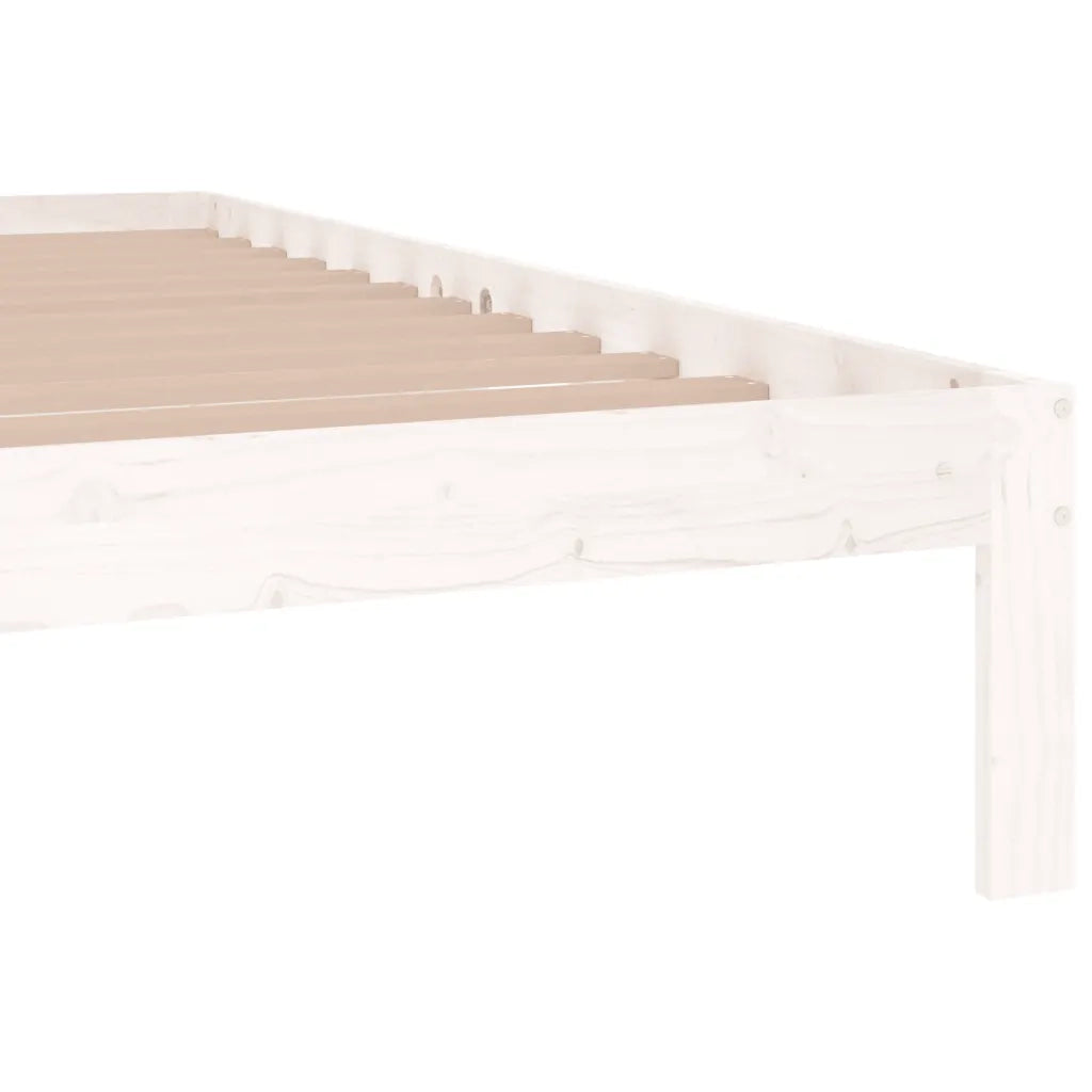 Letto matrimoniale | Letto per adulti | Giroletto Bianco in Legno Massello 180x200 cm Super King