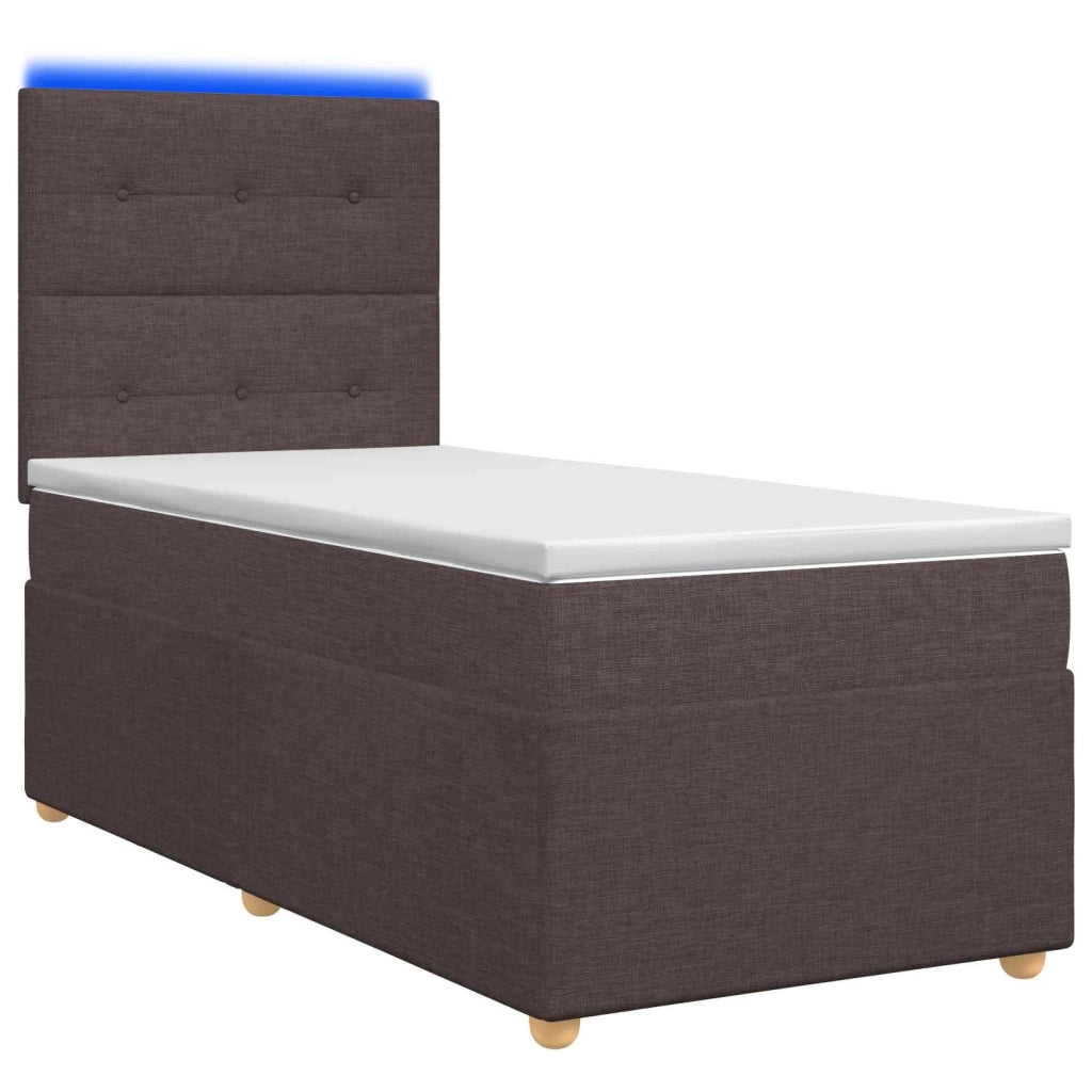 Letto box spring con materasso Marrone Scuro 90 x 200 cm 3455262