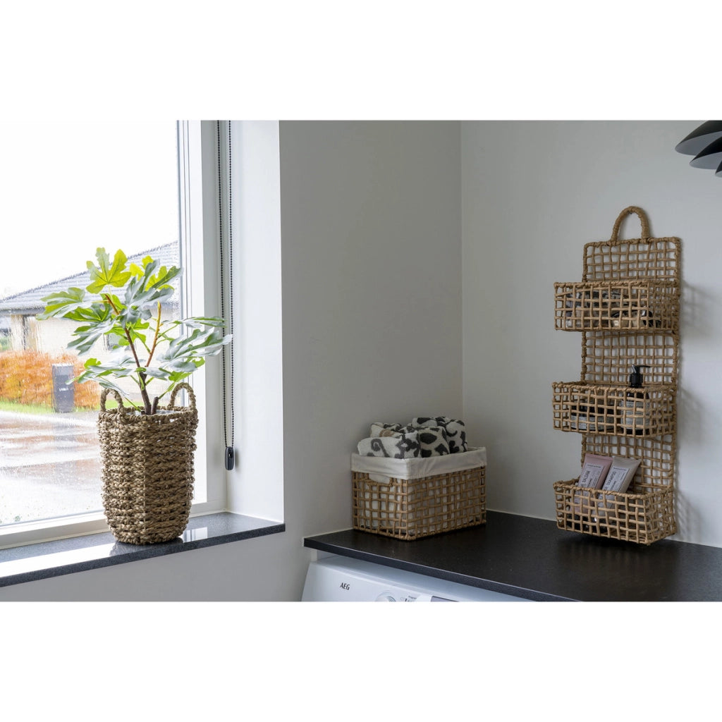 Set di 2 Cesti Portaoggetti Bustelo, Marrone, Carta, 30x20x19 cm