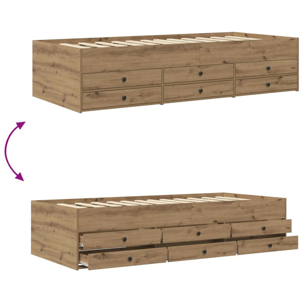 Telaio del letto con storage Rovere Artigianale 80 x 200 cm 3429652