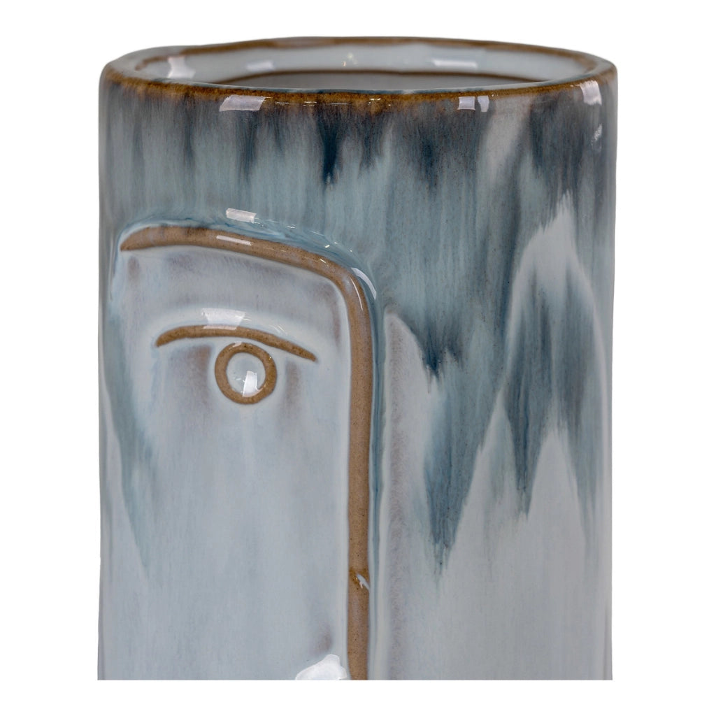 Vaso Decorativo Primrose, Blu, Porcellana, 9x9x17 cm