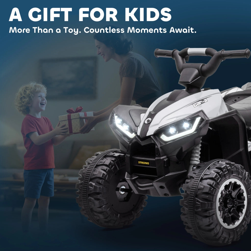 Quad Buggy Elettrico Bambini 12V ¨C Zephmum ¨C Nero Bianco