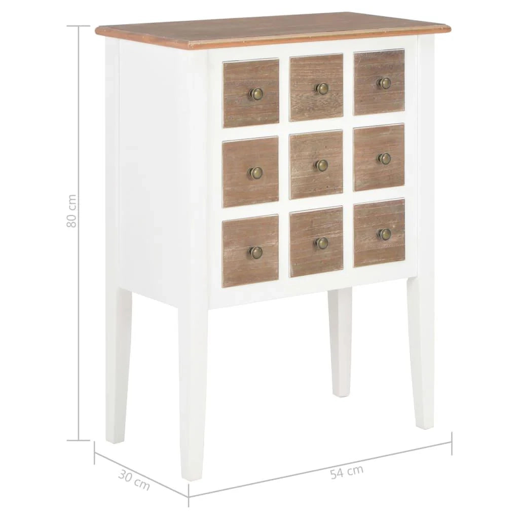 Credenza credenza consolle bianca contenitore 80 cm in legno massello 4402224