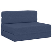 Divano letto | Sof¨¤ letto | Letto singolo Pieghevole Blu 70 x 80 x 60 cm Tessuto