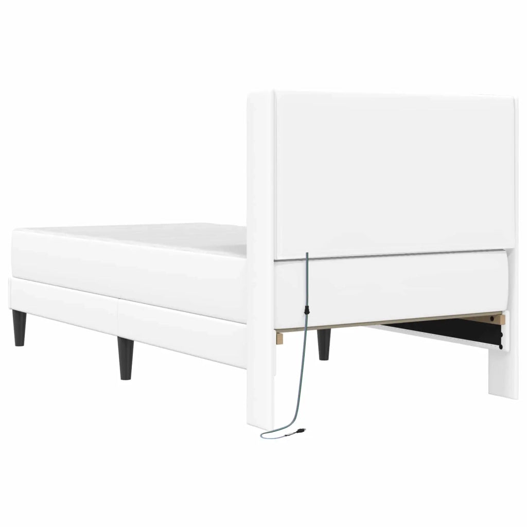 Struttura letto con materasso Bianco 90 x 200 cm Similpelle