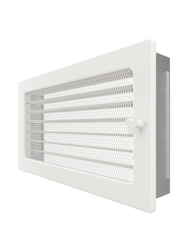 Griglia di ventilazione per camino 17x30 bianca con tapparelle avvolgibili