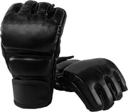 Guantoni di Boxe MMA con Mezza Mano - Cintura Adattabile - Assorbimento dell'Impatto - Per Sacco da Pugilato e Muay Thai