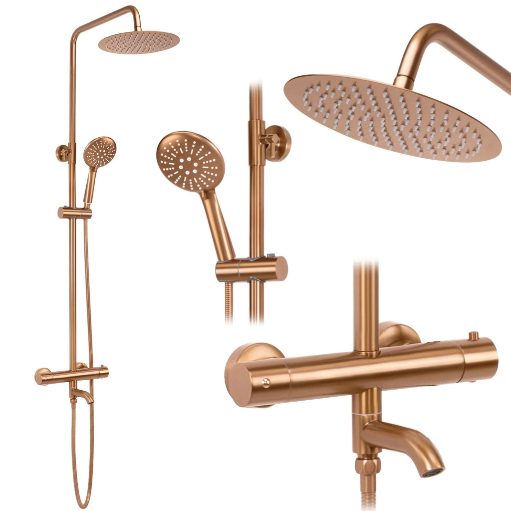 Set Doccia Con Termostato Rea Lungo Copper Brush