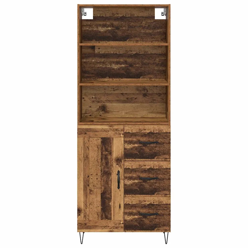 Credenza con cassetto 2 pz | Madia | Buffet da pranzo | Armadio da pranzo Legno vecchio Legno multistrato