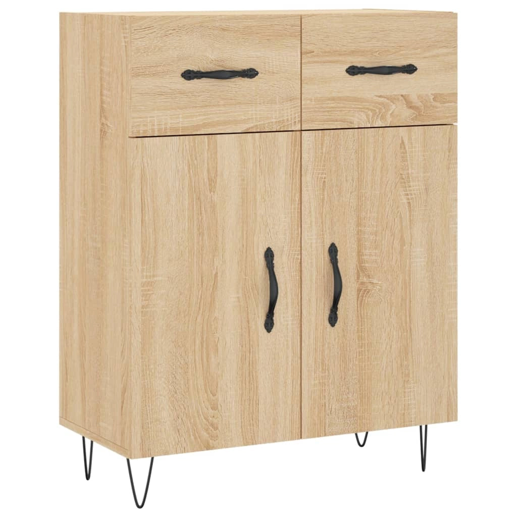 Buffet credenza cassettiera armadio mobile contenitore organizer cucina soggiorno rovere Sonoma 69,5 x 34 x 90 cm legno ingegnerizzato marrone 02_0031629