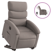 Poltrona | Sedia Relax Alzapersona Reclinabile Elettrica Tortora in Tessuto