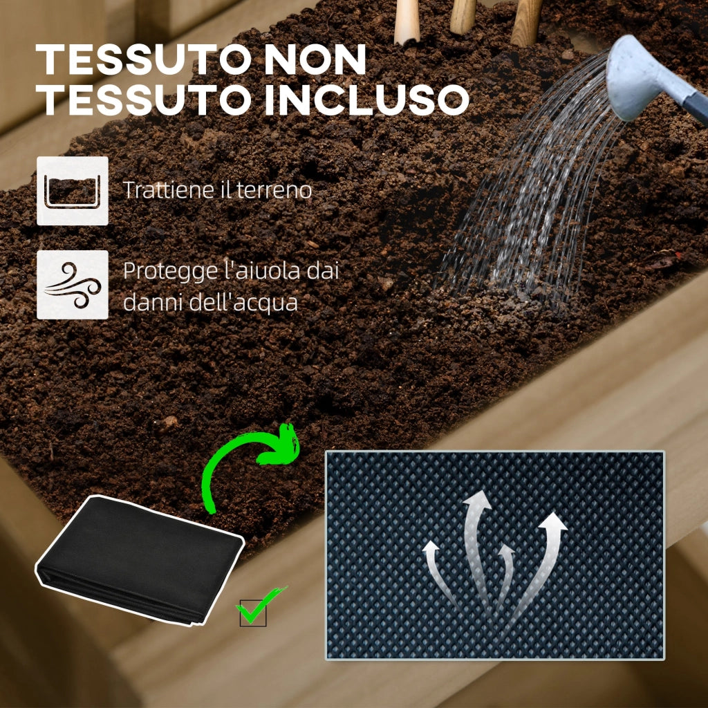 Fioriera Verticale a Doghe 60x16x80 cm con 3 Vasi Rimovibili in Legno di Abete Marrone Bruciato