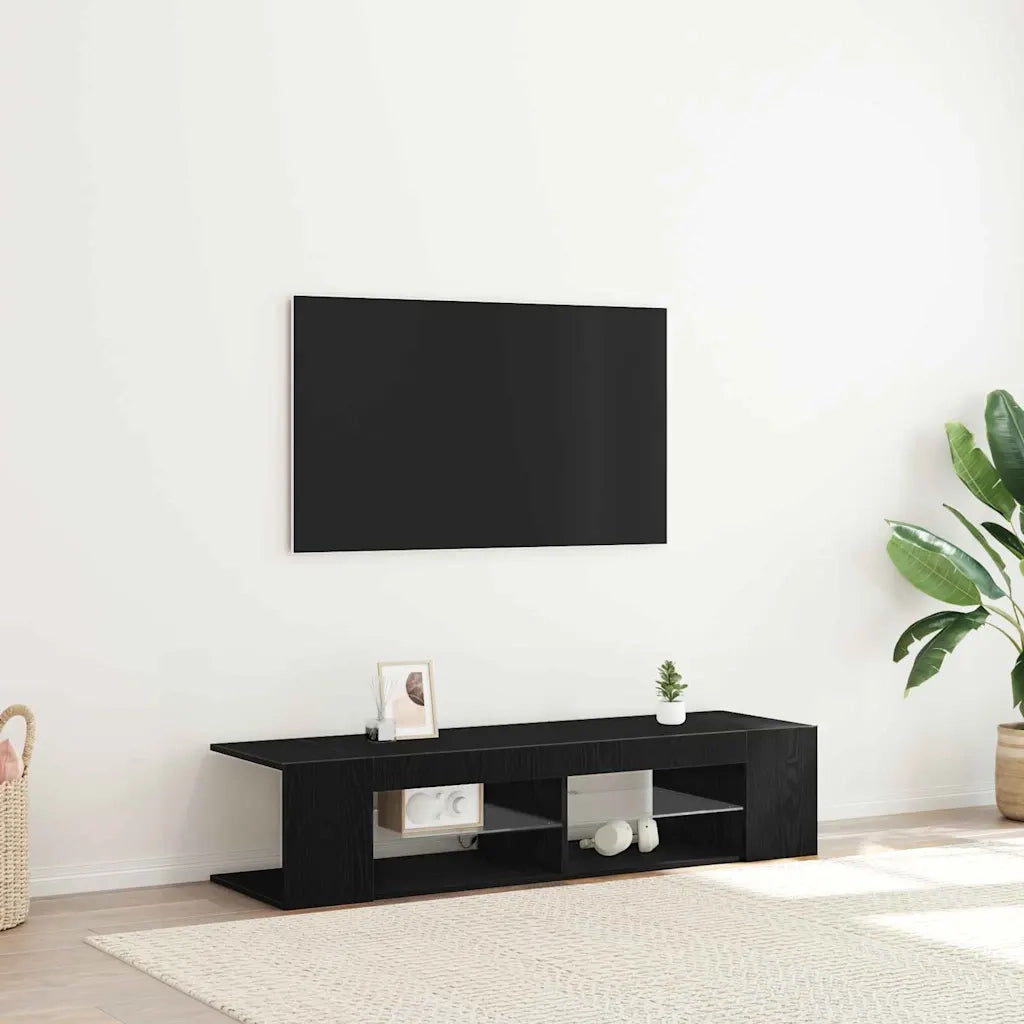Mobile TV Rovere Nero 135 x 39 x 30 cm Legno multistrato 862561