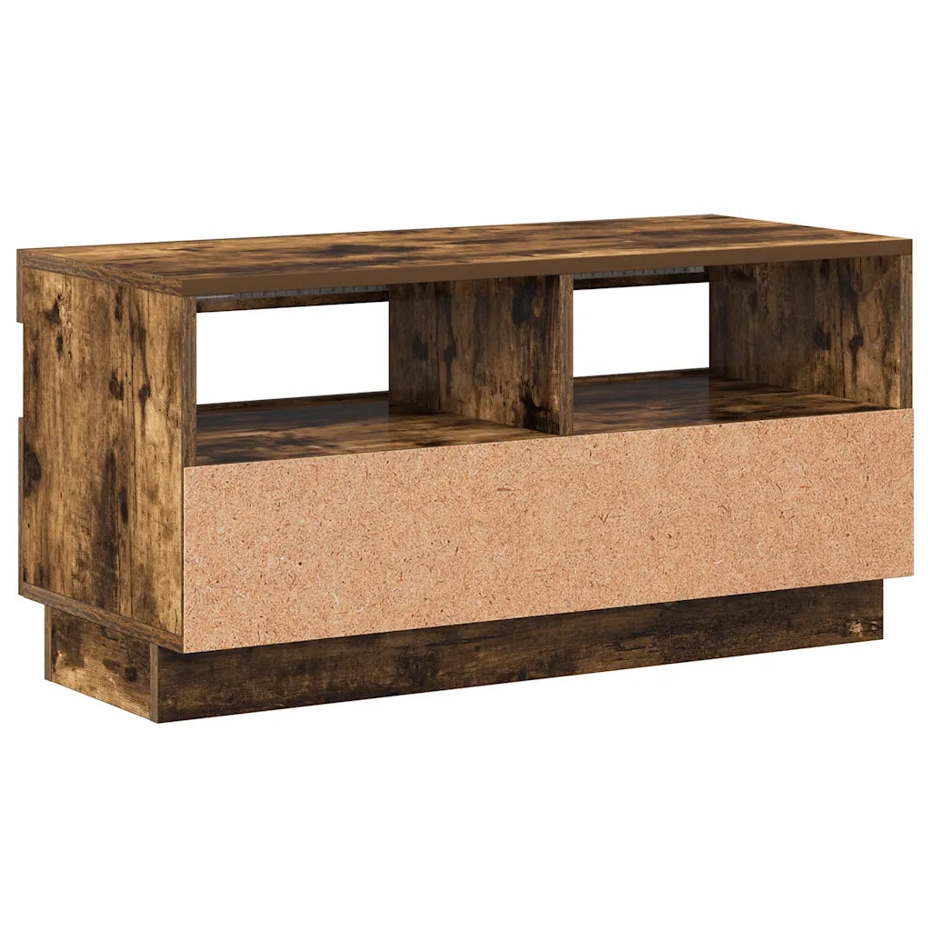 Mobile Porta TV con Luci LED Rovere Fumo 80x35x40 cm 815723