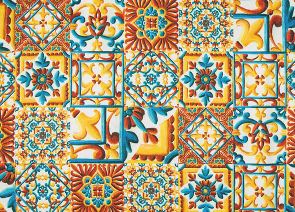 Tappeto Cucina Antiscivolo Stampa Digitale Emozioni Fantasie Maiolica Marina - 58x240 - Deruta