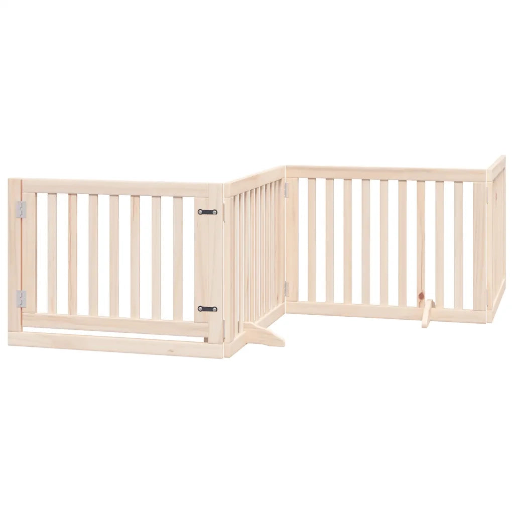 Cancello per Cani Pieghevole 6 Pannelli 480 cm Legno di Pioppo CFW9770772
