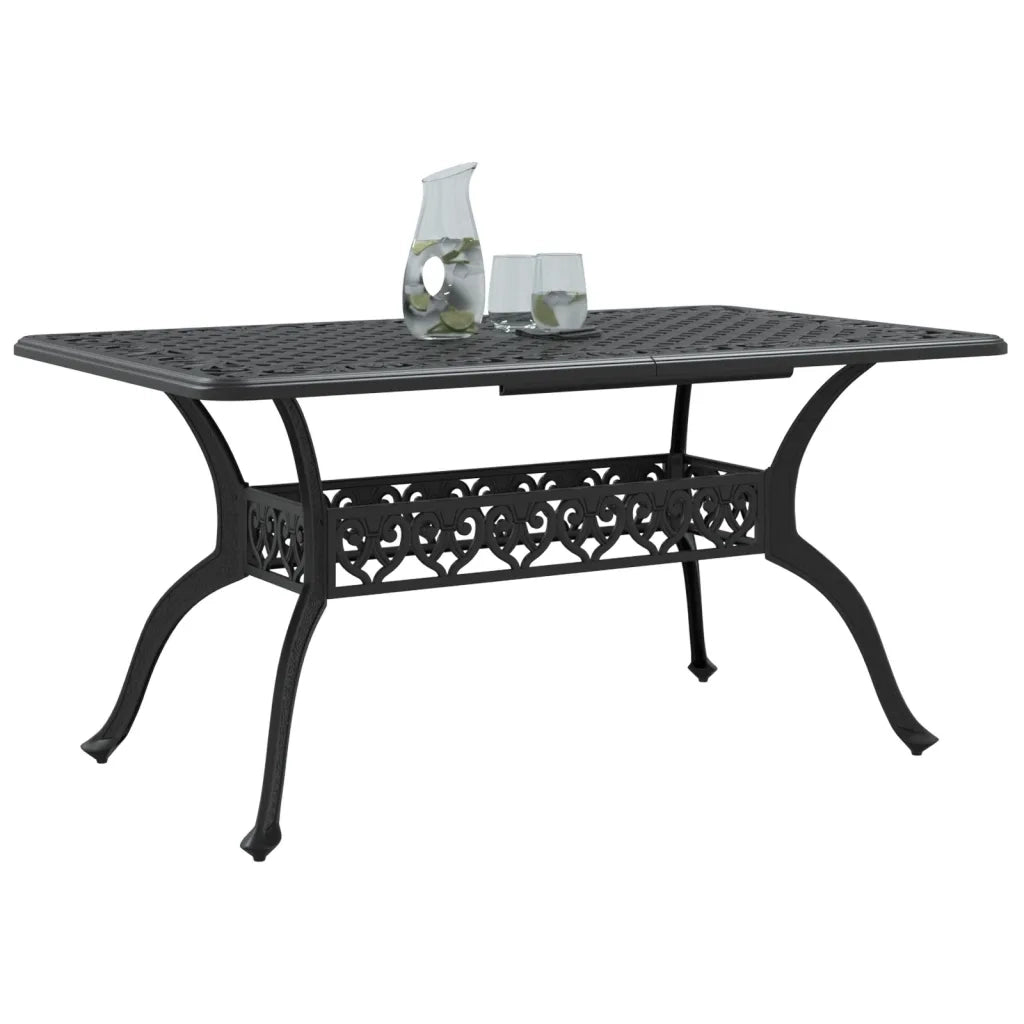 Tavolo da Giardino Nero 150x90x72 cm in Alluminio Pressofuso 4002804