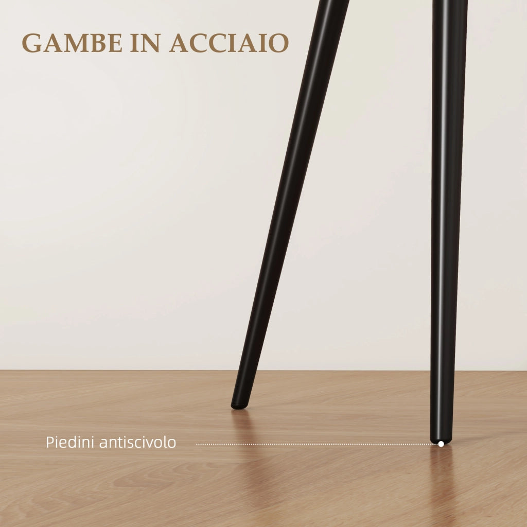 Set Sedie da Pranzo Imbottite con Braccioli ¨C Zephmum ¨C Tessuto Effetto Velluto Crema 54x57x80 cm