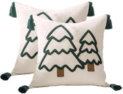 Set di cuscini di Natale a slitta da 2 - Cuscini di Natale con piumini - Resistente allo sfregamento - Mix di cotone e lino - Soffice e respirabile - Carattere vintage - Cuscini di Natale a slitta