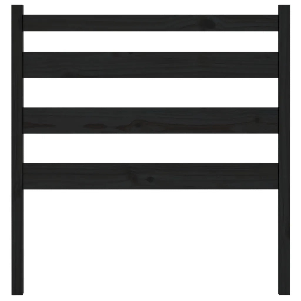Testiera per Letto Nera 96x4x100 cm in Legno Massello di Pino 818404