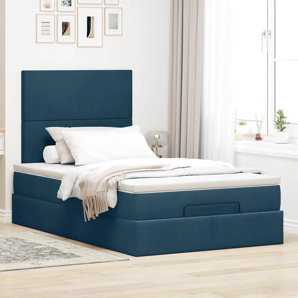 Struttura Letto Pouf con Materassi 120x190 cm Velluto 3314238