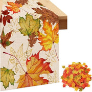 Tavolo da autunno 33x183 cm, decorazione per l'autunno, decorazione per Thanksgiving e festività con tovaglia da tavolo in poliestere e tavola da pranzo
